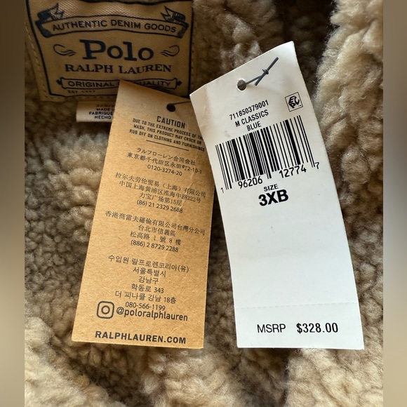 Polo Ralph Lauren Men’s Big And Tall 3XB Sherpa Lined Denim Jacket USA Patch - Picture 9 of 15